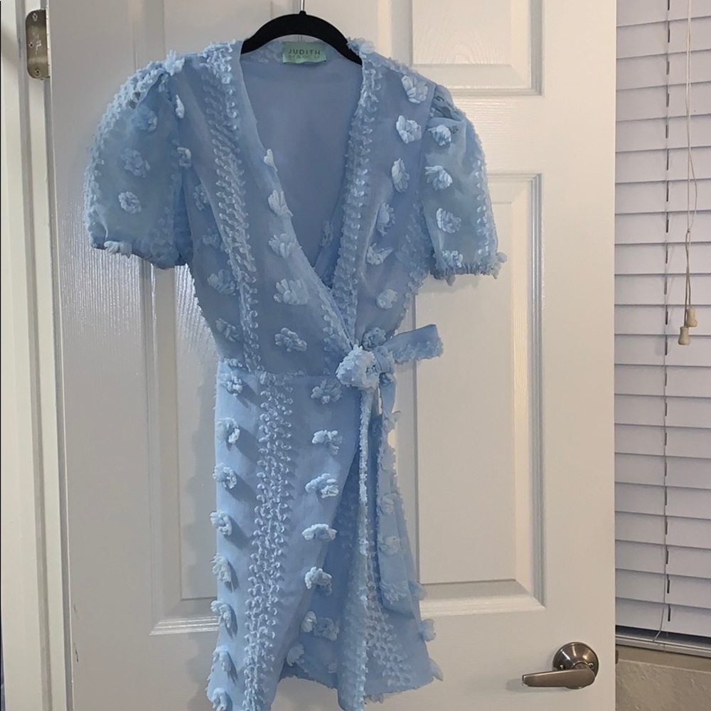 Judith March light blue Pom Pom dress